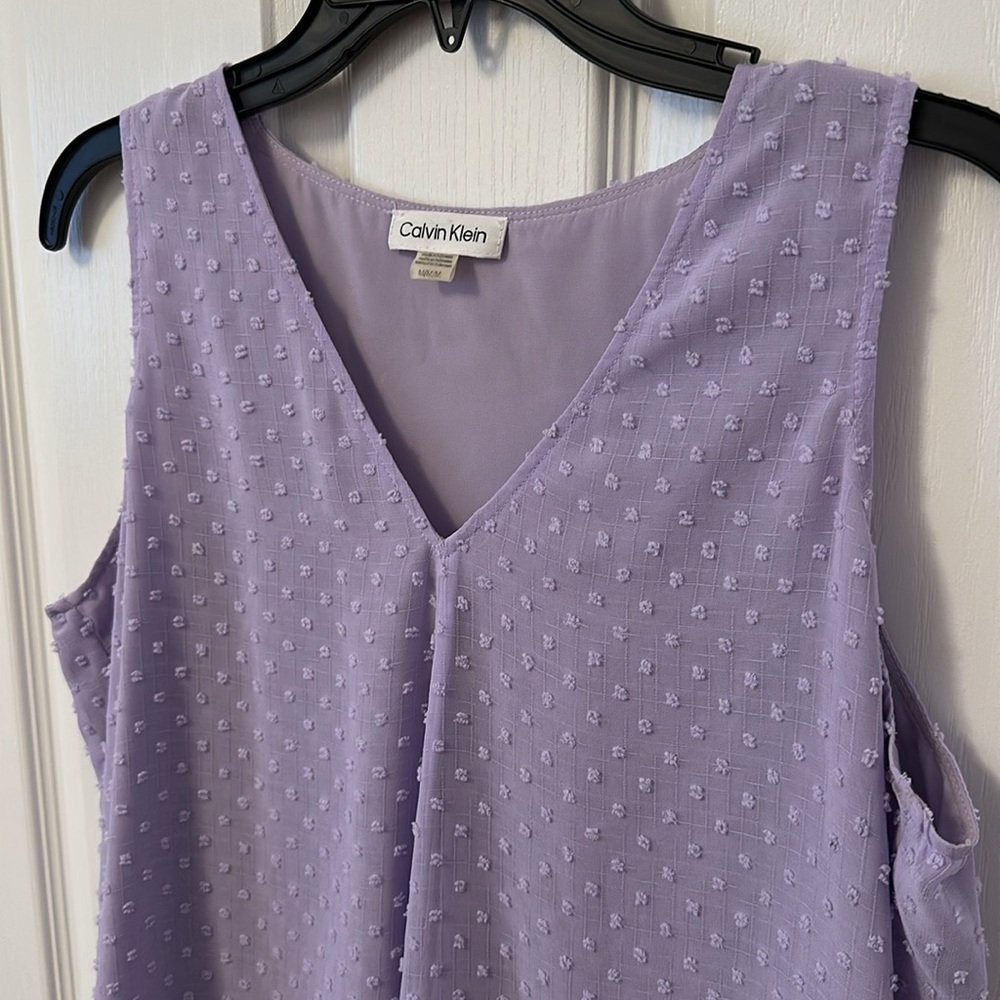CALVIN KLEIN Lilac Sleeveless Relaxed Blouse